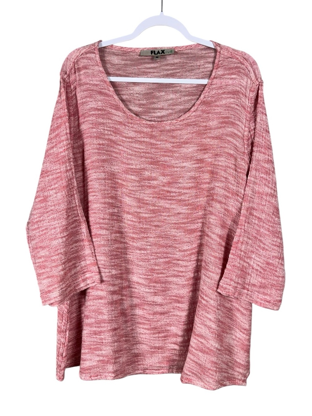 Flax Linen Pink Heather Tunic Top Medium Oversized Lagenlook Minimalist Bohemian
